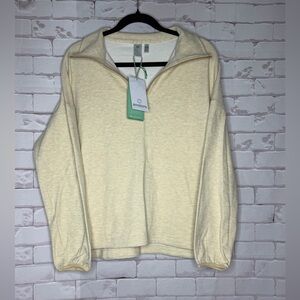 Aventura Sustainable Half-Zip Pullover Sweater – Oatmeal/Cream (NWT) Size Medium